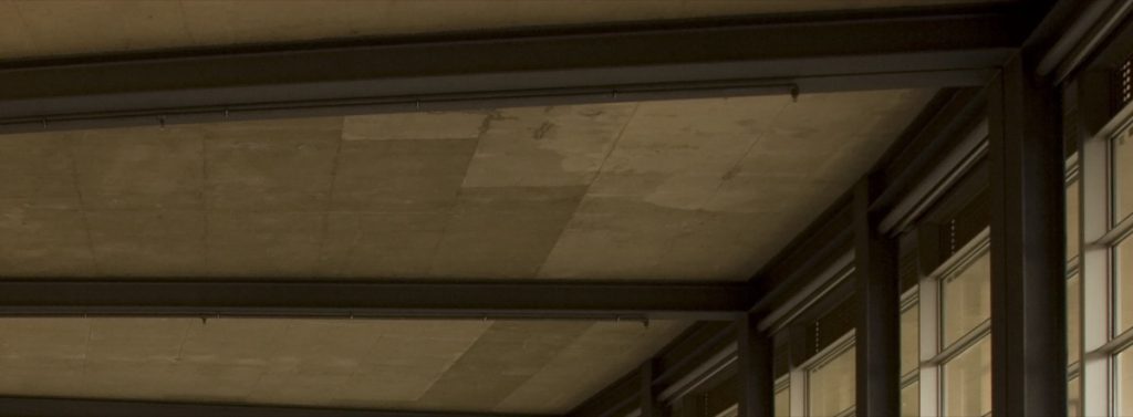 Glazed lobby ceiling and columns