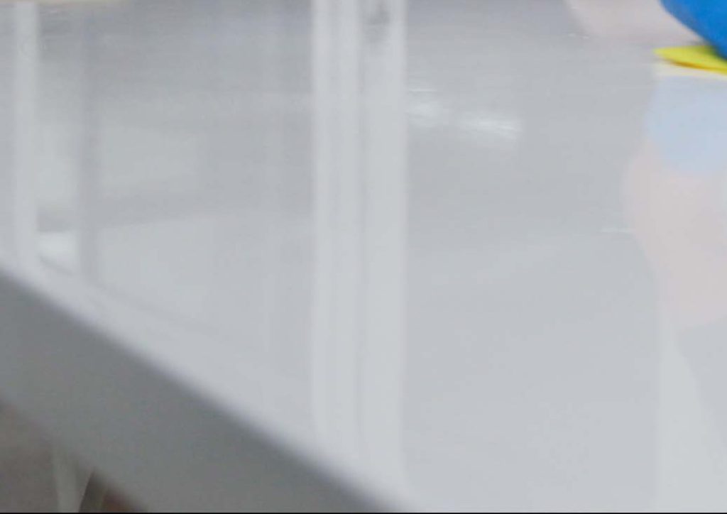 Edge of a white counter