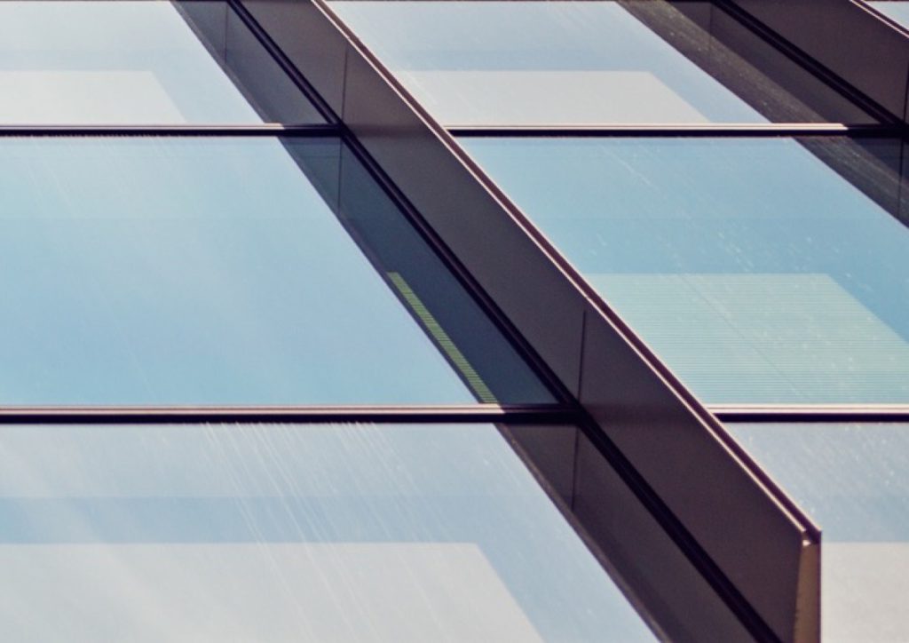 Glass and metal facade detail